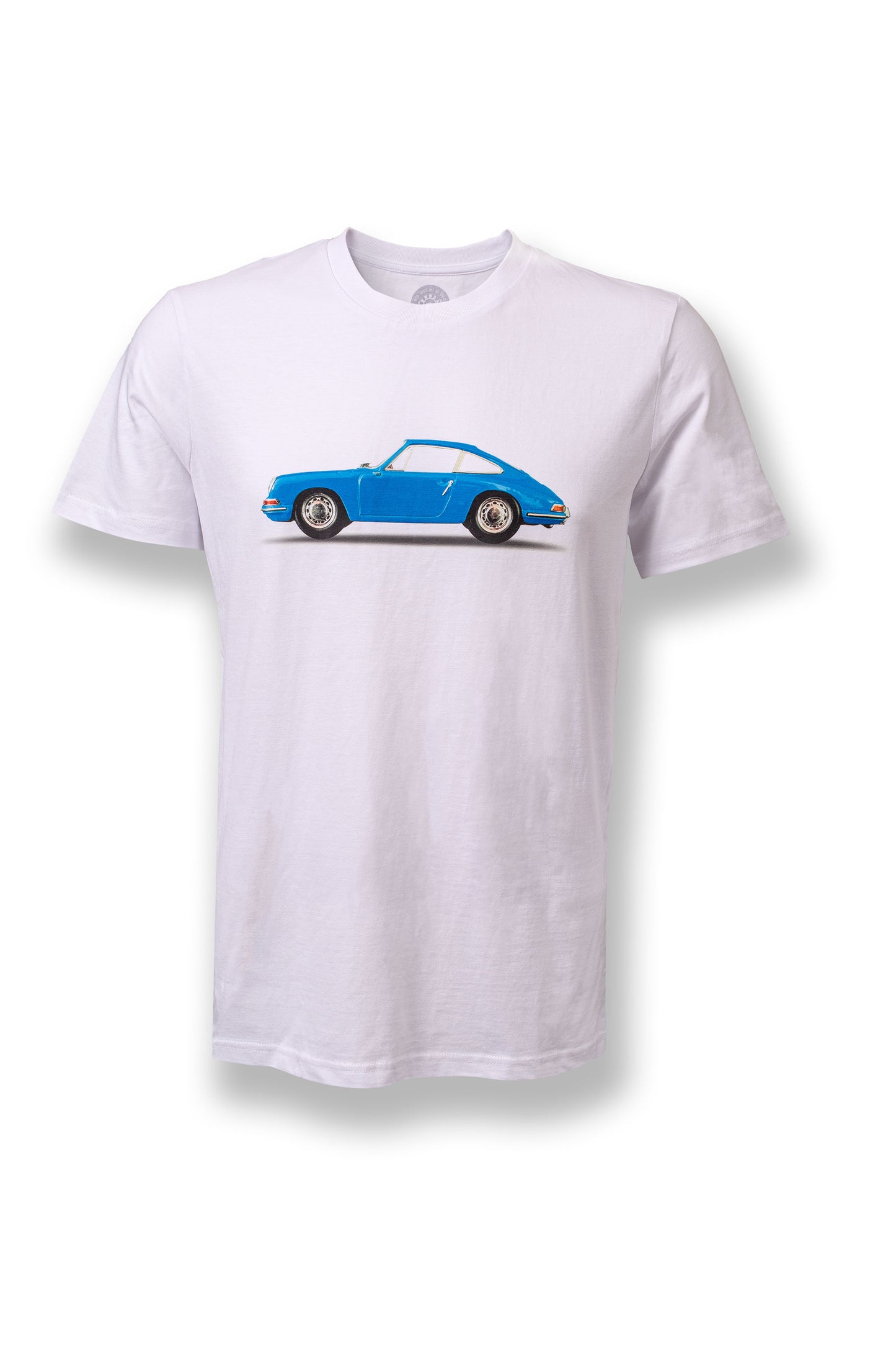 T-Shirt White Motif Porsche 911 Coupe Blue