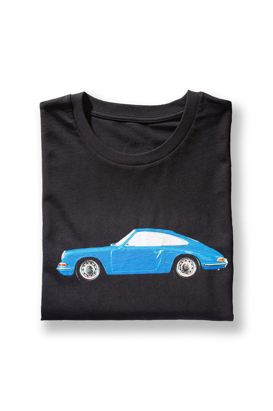 T-Sirt Schwarz Motiv Porsche 911 Coupe Blau